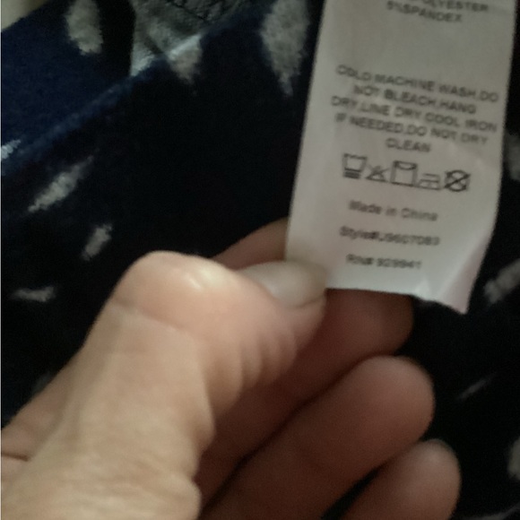 Simple by Susan Betro sz 2x navy with white feathers pull on flowy pants - Picture 6 of 6